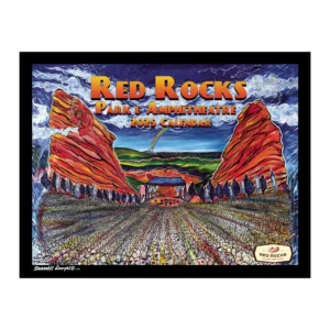 Red Rocks Amphitheatre illustrated calendar poster