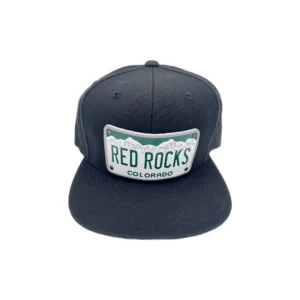 Black Red Rocks Colorado snapback hat